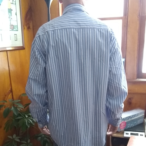 GAP Light Blue Striped Long Sleeve Button Down Dress Shirt NWT Size XL - Picture 8 of 12